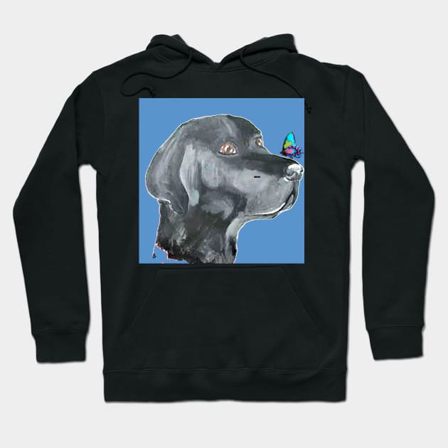 English Black Lab Hoodie by Lil' Angel Pet Portraits